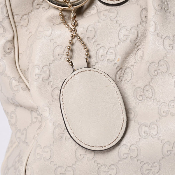 GUCCI Gucci Handbag 296835 002123 GG Pattern Leather Ivory Gold Hardware Good Condition Used 4a000221