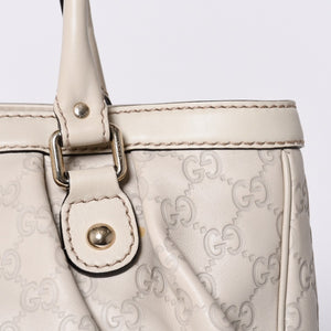 GUCCI Gucci Handbag 296835 002123 GG Pattern Leather Ivory Gold Hardware Good Condition Used 4a000221