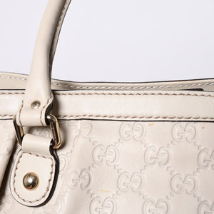 GUCCI Gucci Handbag 296835 002123 GG Pattern Leather Ivory Gold Hardware Good Condition Used 4a000221