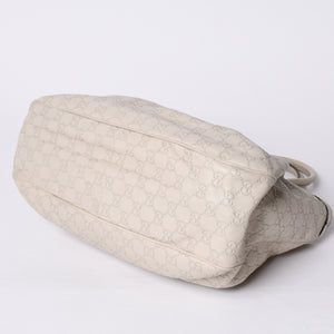 GUCCI Gucci Handbag 296835 002123 GG Pattern Leather Ivory Gold Hardware Good Condition Used 4a000221