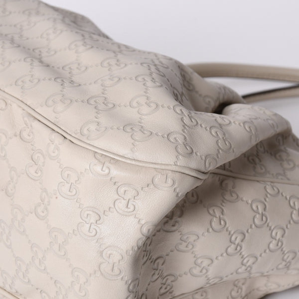 GUCCI Gucci Handbag 296835 002123 GG Pattern Leather Ivory Gold Hardware Good Condition Used 4a000221