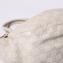 画像をギャラリービューアに読み込む, GUCCI グッチ ハンドバッグ 296835 002123 GG柄 レザー アイボリー ゴールド金具 美品 中古 4a000221