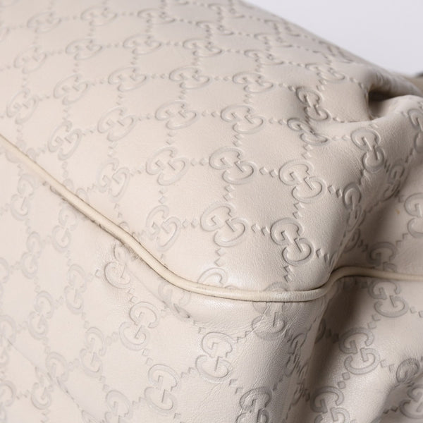 GUCCI Gucci Handbag 296835 002123 GG Pattern Leather Ivory Gold Hardware Good Condition Used 4a000221