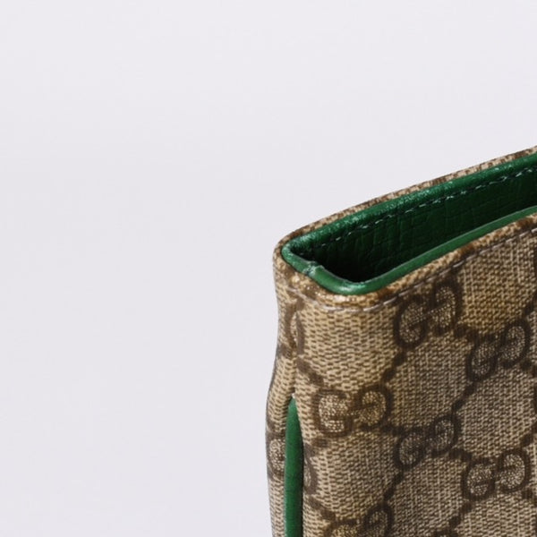 GUCCI グッチ GG スプリーム 131258 グリーン×ブラウン Tote Bag トートバッグ PVC レザー 良品 中古 4a000397