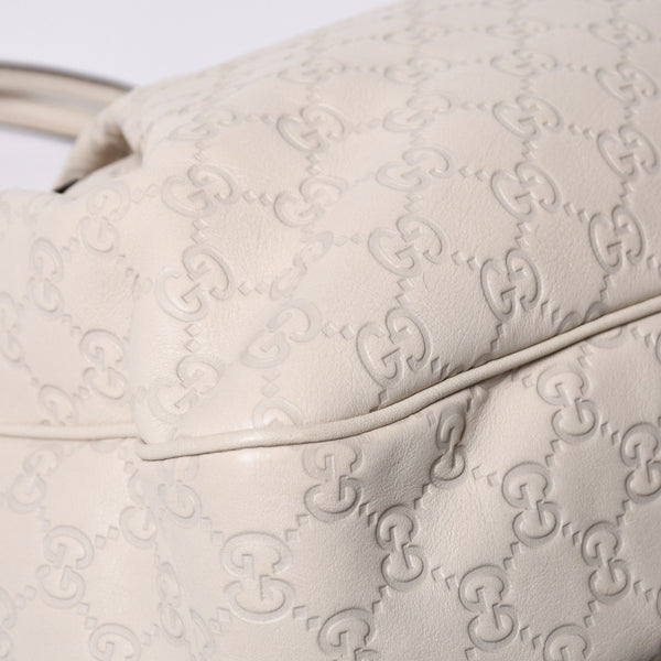 GUCCI Gucci Handbag 296835 002123 GG Pattern Leather Ivory Gold Hardware Good Condition Used 4a000221