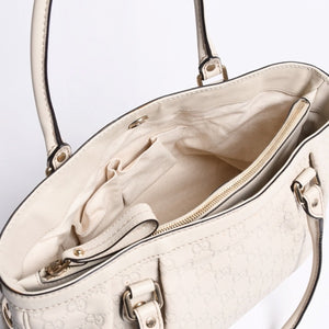 GUCCI Gucci Handbag 296835 002123 GG Pattern Leather Ivory Gold Hardware Good Condition Used 4a000221
