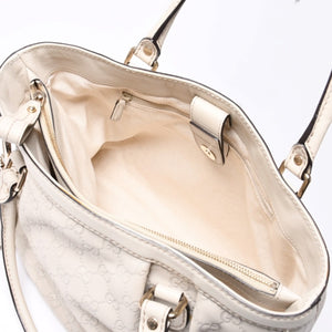 GUCCI Gucci Handbag 296835 002123 GG Pattern Leather Ivory Gold Hardware Good Condition Used 4a000221