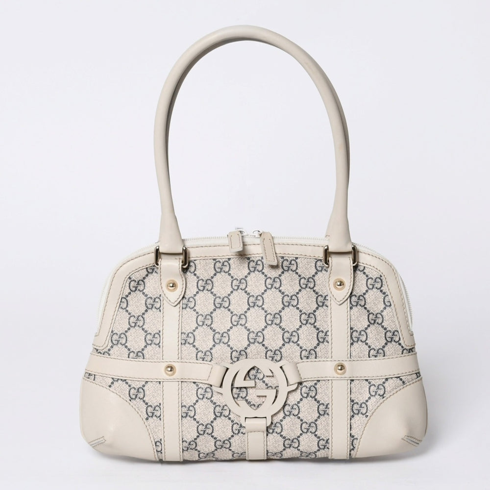 極美品 GUCCI グッチ ワンショルダー ハンドバッグ 257293 001013 GGスプリーム レザー ベージュ 中古 4a000211
