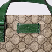 画像をギャラリービューアに読み込む, GUCCI グッチ GG スプリーム 131258 グリーン×ブラウン Tote Bag トートバッグ PVC レザー 良品 中古 4a000397