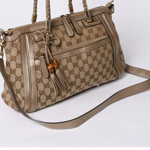 Very good condition GUCCI 2WAY shoulder handbag 232300 306631 GG canvas leather beige used 4a000206