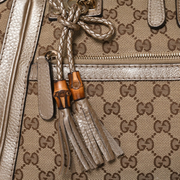 Very good condition GUCCI 2WAY shoulder handbag 232300 306631 GG canvas leather beige used 4a000206