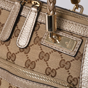 Very good condition GUCCI 2WAY shoulder handbag 232300 306631 GG canvas leather beige used 4a000206