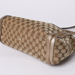 Very good condition GUCCI 2WAY shoulder handbag 232300 306631 GG canvas leather beige used 4a000206