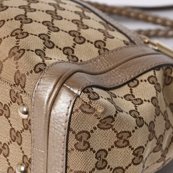 Very good condition GUCCI 2WAY shoulder handbag 232300 306631 GG canvas leather beige used 4a000206