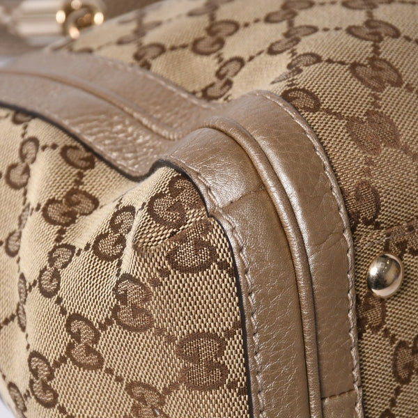 Very good condition GUCCI 2WAY shoulder handbag 232300 306631 GG canvas leather beige used 4a000206