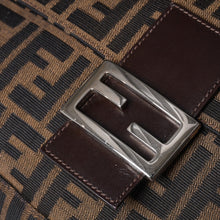 画像をギャラリービューアに読み込む, FENDI フェンディ マンマバケット ワンショルダーバッグ 26325 ズッカ柄 ブラウン シルバー金具 美品 中古 4a000403