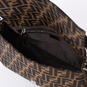 FENDI フェンディ マンマバケット ワンショルダーバッグ 26325 ズッカ柄 ブラウン シルバー金具 美品 中古 4a000403