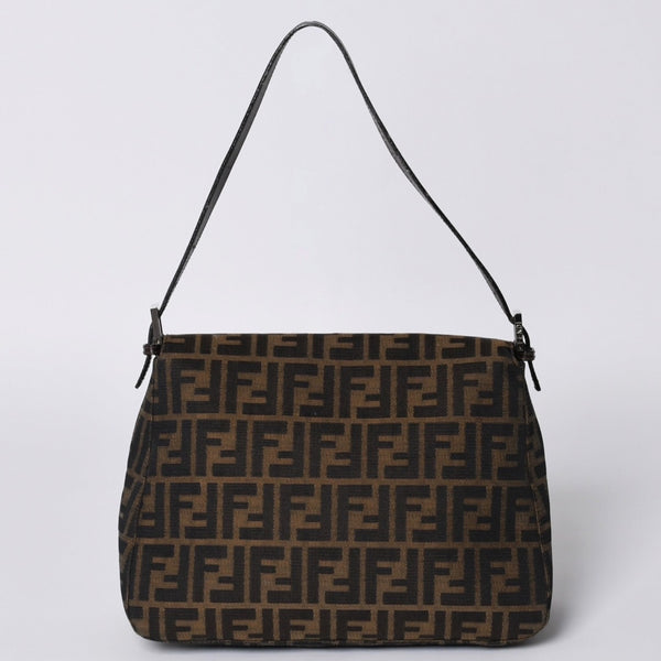 FENDI フェンディ マンマバケット ワンショルダーバッグ 26325 ズッカ柄 ブラウン シルバー金具 美品 中古 4a000403