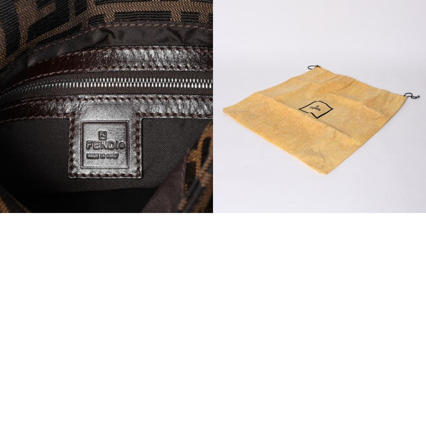 FENDI フェンディ マンマバケット ワンショルダーバッグ 26325 ズッカ柄 ブラウン シルバー金具 美品 中古 4a000403