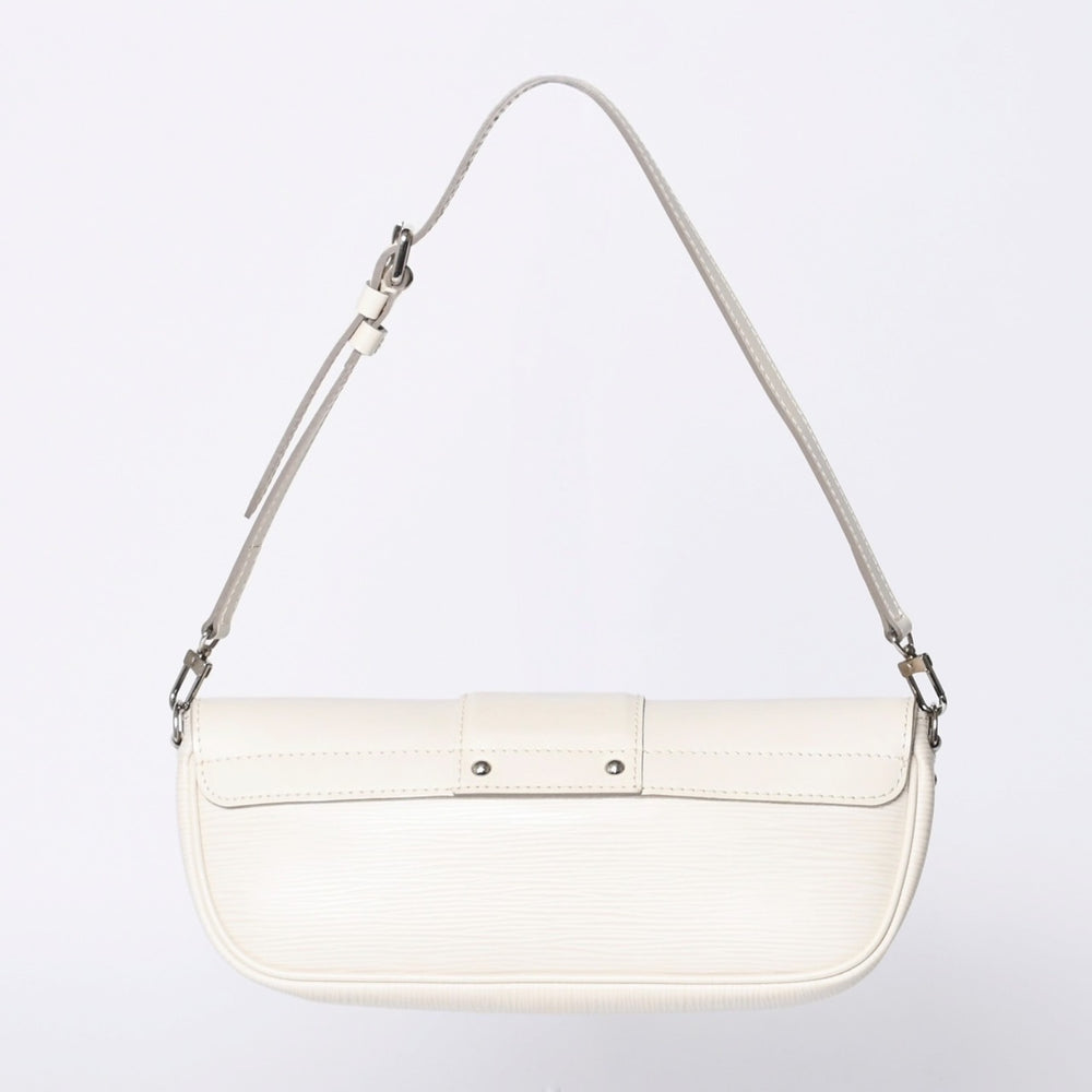 LOUIS VUITTON Epi Pochette Montaigne One Shoulder Bag M5929J White Silver Hardware Good Condition Used 4a000921