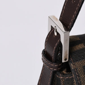 FENDI フェンディ マンマバケット ワンショルダーバッグ 26325 ズッカ柄 ブラウン シルバー金具 美品 中古 4a000403