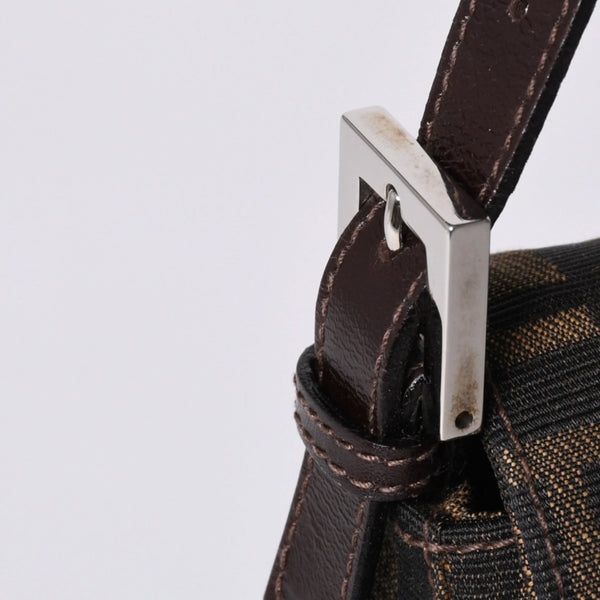 FENDI フェンディ マンマバケット ワンショルダーバッグ 26325 ズッカ柄 ブラウン シルバー金具 美品 中古 4a000403