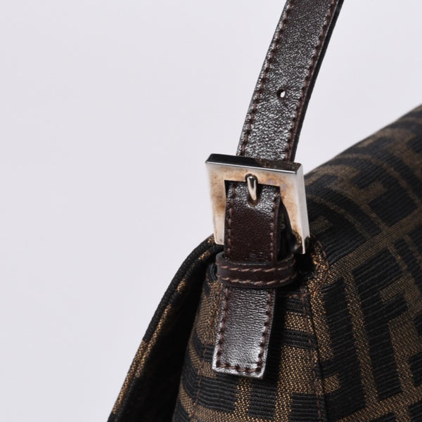 FENDI フェンディ マンマバケット ワンショルダーバッグ 26325 ズッカ柄 ブラウン シルバー金具 美品 中古 4a000403