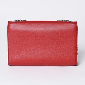 SAINT LAURENT サンローラン YSLロゴ 0518 Shoulder Bag ショルダーバッグ 斜め掛け レッド 美品 中古 4a000504