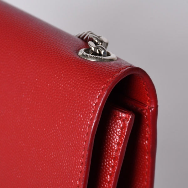 SAINT LAURENT サンローラン YSLロゴ 0518 Shoulder Bag ショルダーバッグ 斜め掛け レッド 美品 中古 4a000504