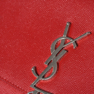 SAINT LAURENT サンローラン YSLロゴ 0518 Shoulder Bag ショルダーバッグ 斜め掛け レッド 美品 中古 4a000504