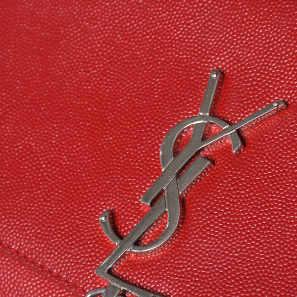 SAINT LAURENT サンローラン YSLロゴ 0518 Shoulder Bag ショルダーバッグ 斜め掛け レッド 美品 中古 4a000504