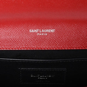 SAINT LAURENT サンローラン YSLロゴ 0518 Shoulder Bag ショルダーバッグ 斜め掛け レッド 美品 中古 4a000504