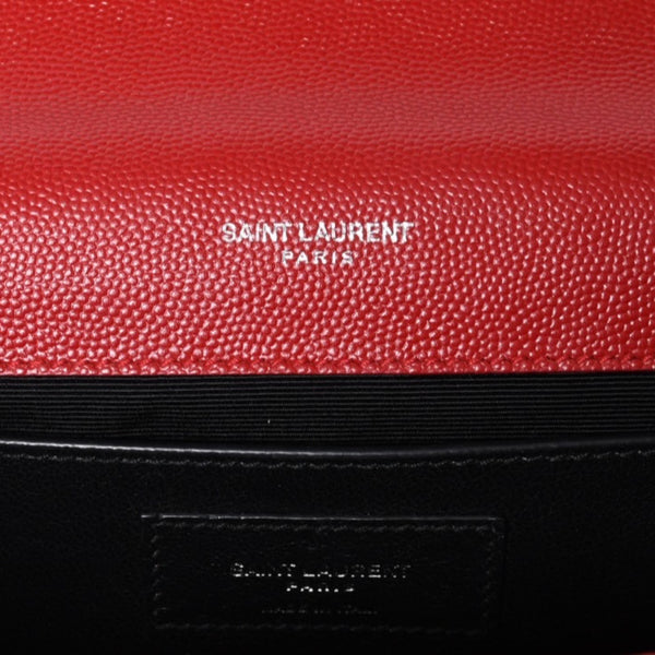 SAINT LAURENT サンローラン YSLロゴ 0518 Shoulder Bag ショルダーバッグ 斜め掛け レッド 美品 中古 4a000504