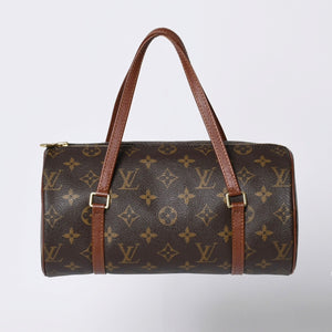 LOUIS VUITTON Papillon 26 Handbag Monogram M51366 Cylindrical Monogram Canvas Brown Good Condition Used 4a000411