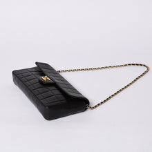 画像をギャラリービューアに読み込む, 極美品 CHANEL シャネル チョコバー チェーン ショルダーバッグ ラムスキン 黒×ゴールド レディース 7番台 中古 4a000488