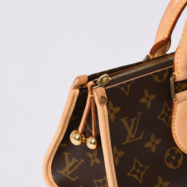 極美品 LOUIS VUITTON ルイヴィトン モノグラム ポパンクール ハンドバッグ M40009 ロゴ モノグラムキャンバス ブラウン 中古 4a000412