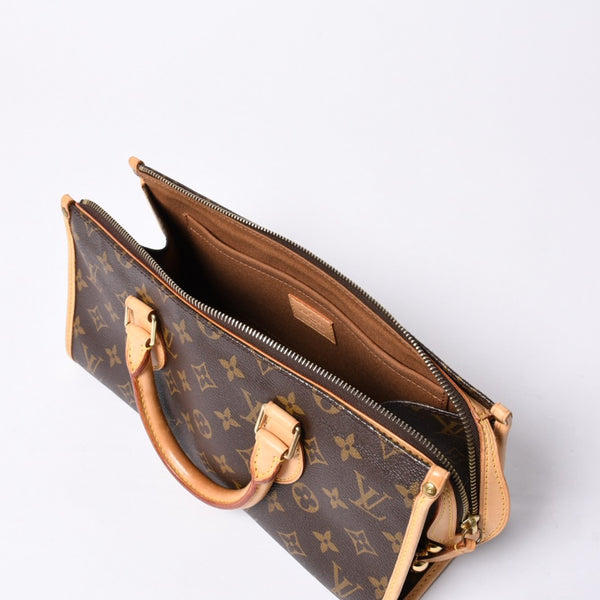 極美品 LOUIS VUITTON ルイヴィトン モノグラム ポパンクール ハンドバッグ M40009 ロゴ モノグラムキャンバス ブラウン 中古 4a000412