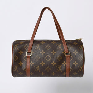 LOUIS VUITTON Papillon 26 Handbag Monogram M51366 Cylindrical Monogram Canvas Brown Good Condition Used 4a000411
