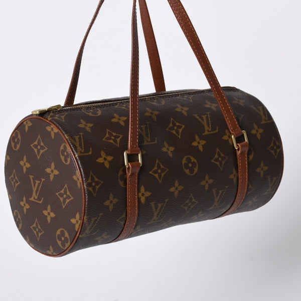 LOUIS VUITTON Papillon 26 Handbag Monogram M51366 Cylindrical Monogram Canvas Brown Good Condition Used 4a000411