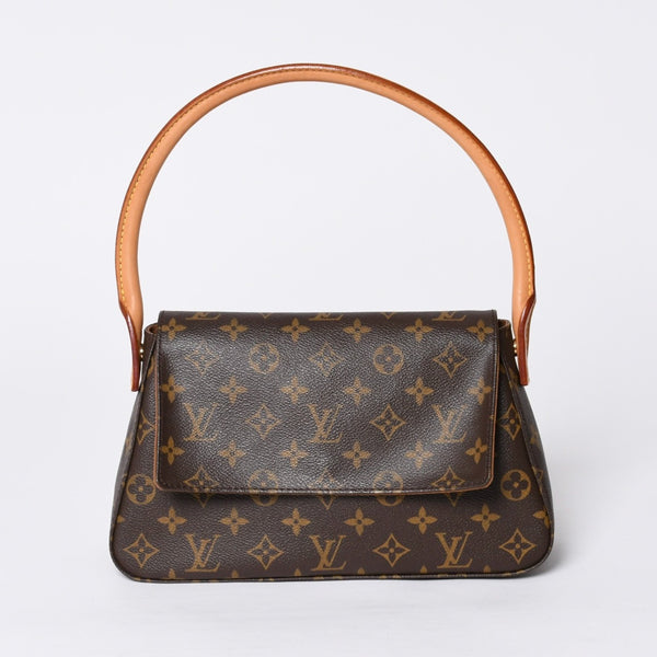 Very Good Condition LOUIS VUITTON Monogram Mini Looping Shoulder Bag M51147 PVC Leather Brown Used 4a000597