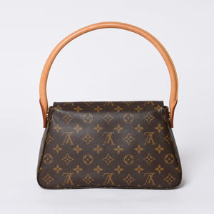 Very Good Condition LOUIS VUITTON Monogram Mini Looping Shoulder Bag M51147 PVC Leather Brown Used 4a000597