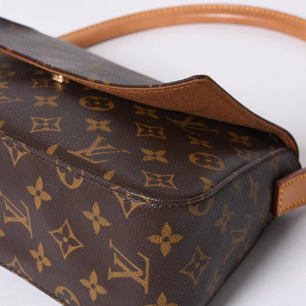 Very Good Condition LOUIS VUITTON Monogram Mini Looping Shoulder Bag M51147 PVC Leather Brown Used 4a000597