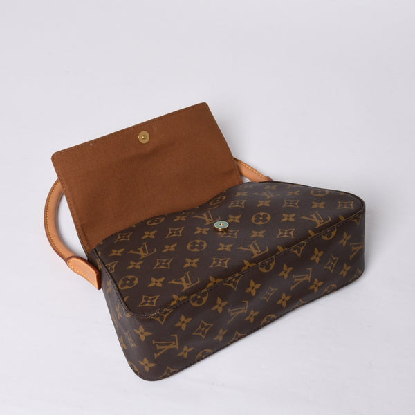 Very Good Condition LOUIS VUITTON Monogram Mini Looping Shoulder Bag M51147 PVC Leather Brown Used 4a000597