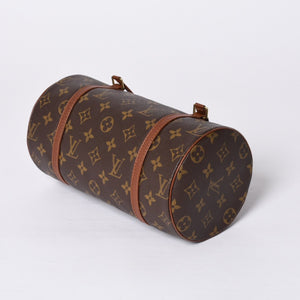 LOUIS VUITTON Papillon 26 Handbag Monogram M51366 Cylindrical Monogram Canvas Brown Good Condition Used 4a000411
