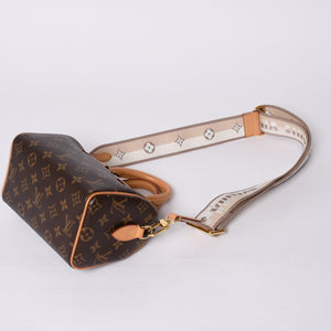 Very good condition LOUIS VUITTON Handbag Speedy Bandouliere 20 M46222 Leather PVC Brown Gold hardware Used 4a000575