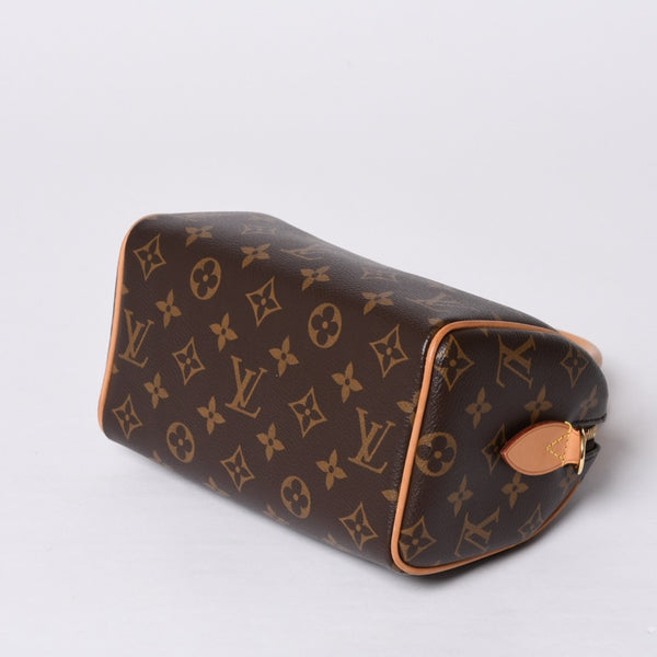 Very good condition LOUIS VUITTON Handbag Speedy Bandouliere 20 M46222 Leather PVC Brown Gold hardware Used 4a000575