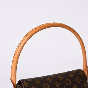 極美品 LOUIS VUITTON ルイヴィトン モノグラム ミニルーピング ショルダーバッグ M51147 PVC レザー ブラウン 中古 4a000596