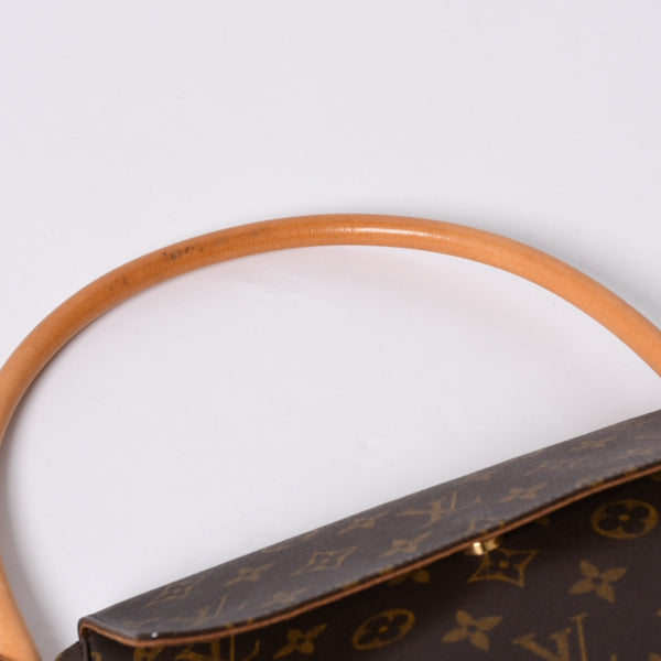 極美品 LOUIS VUITTON ルイヴィトン モノグラム ミニルーピング ショルダーバッグ M51147 PVC レザー ブラウン 中古 4a000596