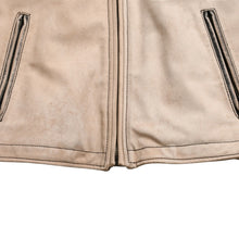 Load image into Gallery viewer, DOLCE&amp;GABBANA ドルチェアンドガッバーナ バイカラー切替レザージャケット ZLS10/9111 ホースレザー ベージュ ブラック 48サイズ ヴィンテージ加工 良品 中古 4a004151