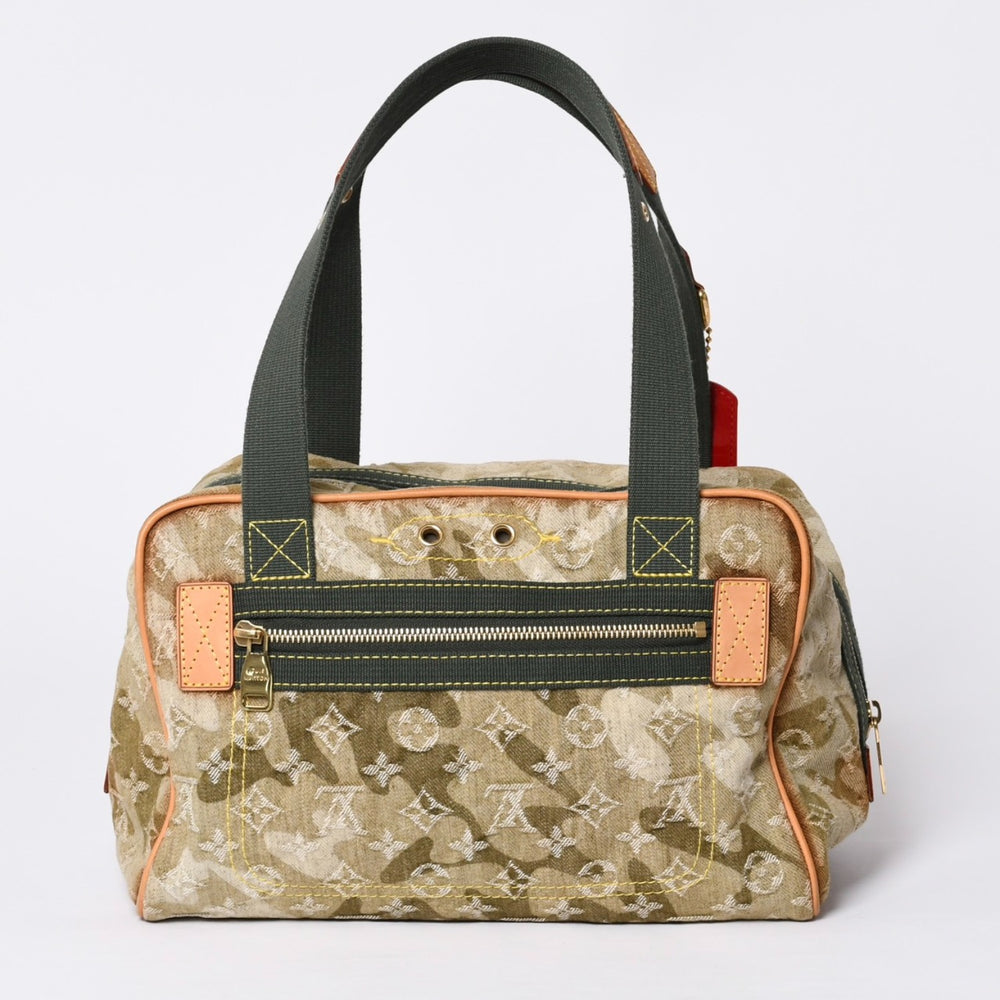 LOUIS VUITTON Monogram Moflage Denim Jasmine Handbag M95772 Khaki Takashi Murakami Out of Print Good Condition Used 4a000360